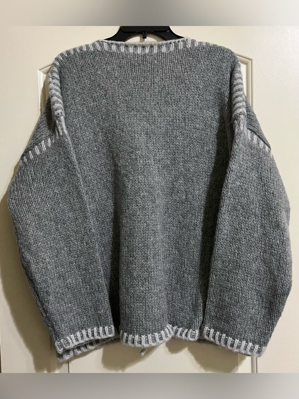 NWT Altar'd State Gray Knit Cardigan with Gray Tie Front Trim Medium Large - Picture 3 of 8